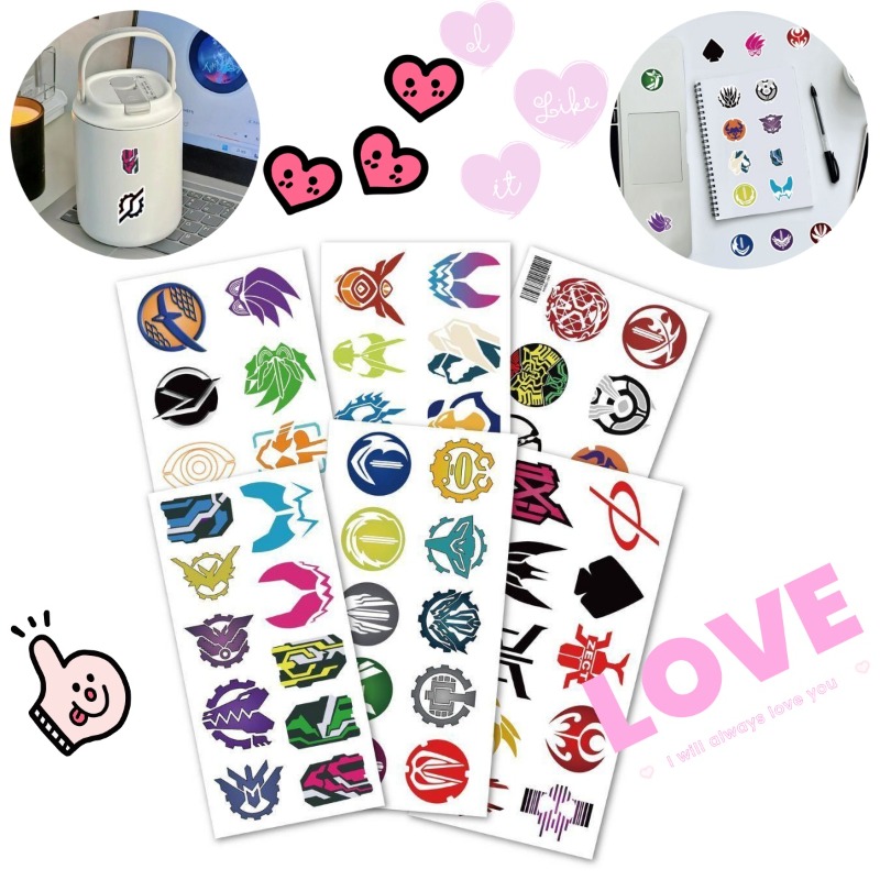 Laptop Accessories Wholesale - 60 Sheets Kamen Rider Logo Stickers