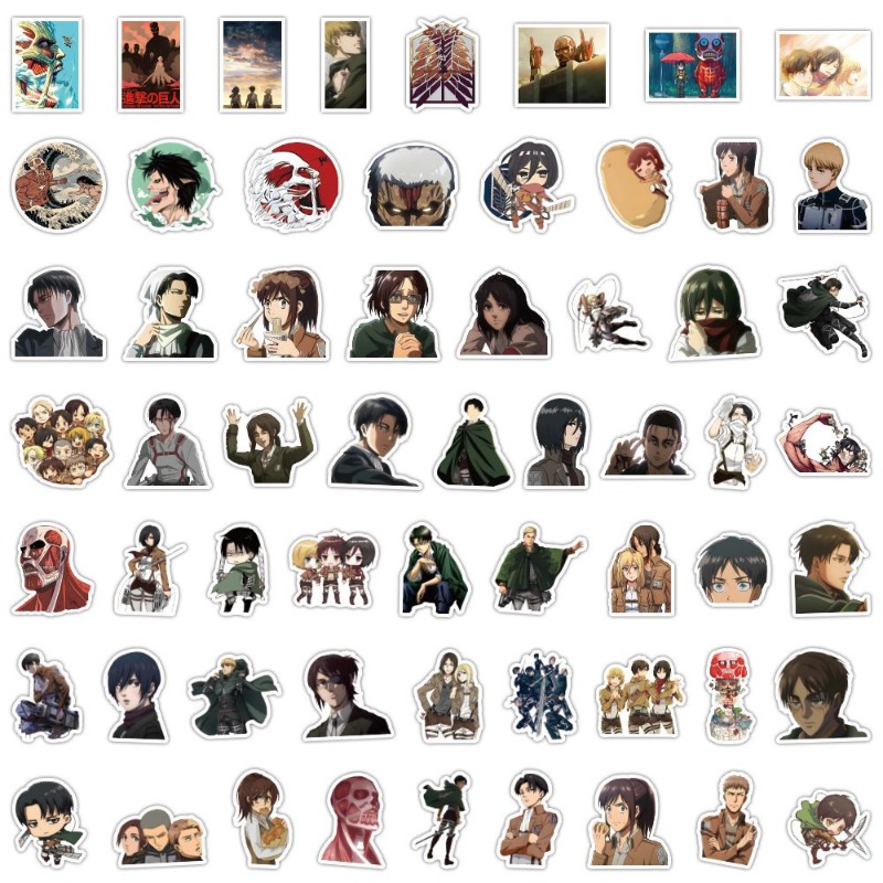 60Pcs Attack on Titan Anime St - Laptop Accessories Wholesale ulasan dan harga