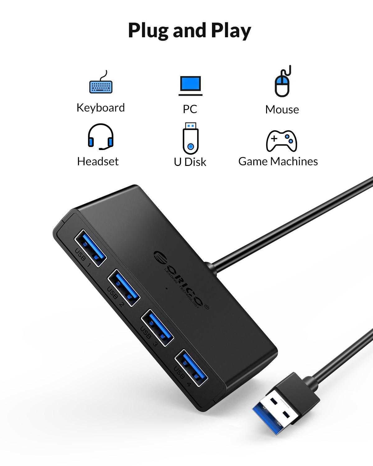 ORICO Hub USB 4 Ports Multi US - Laptop Accessories Ideas ulasan dan harga