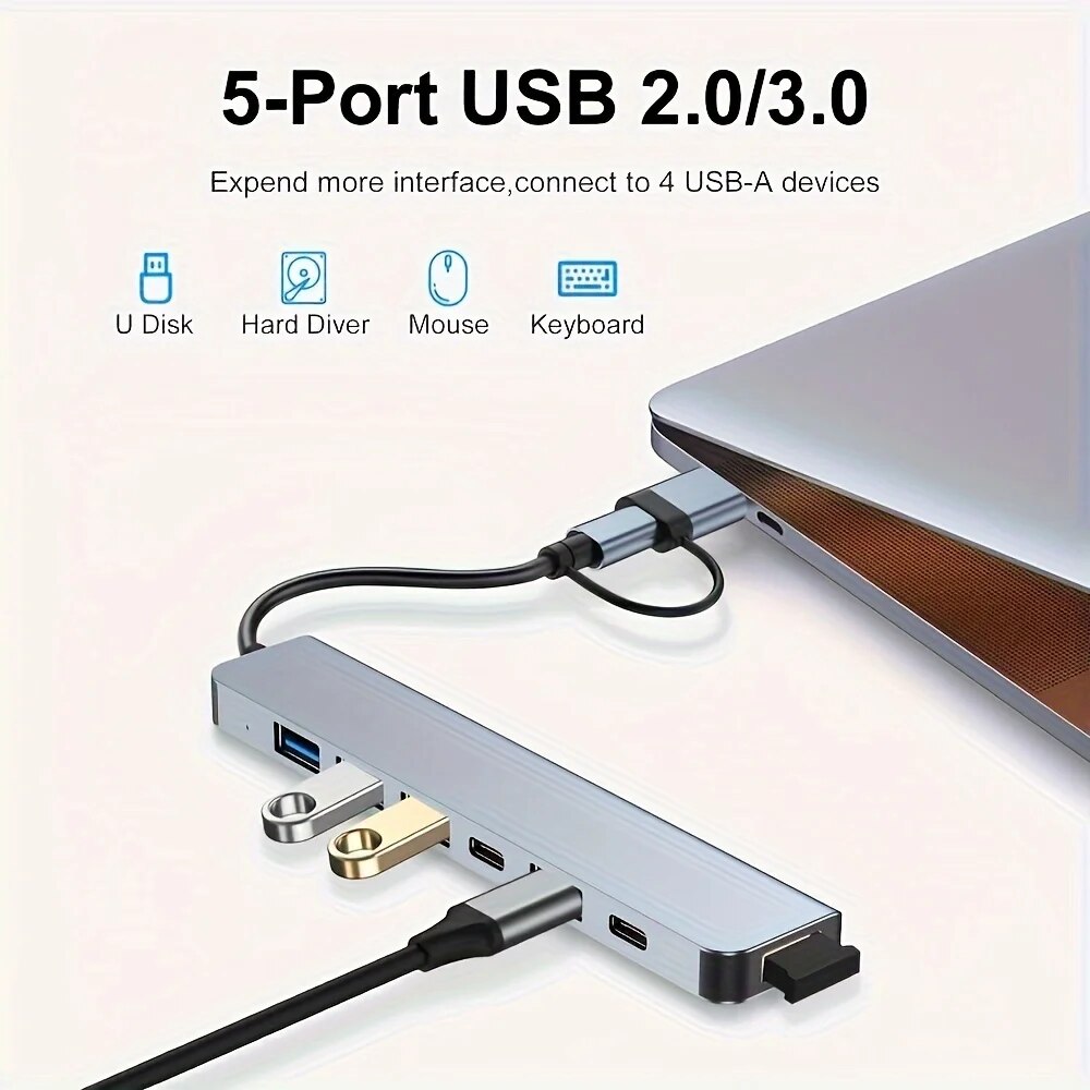 2 In 1 USB3.0 Hub 7 Port Type  - Laptop Accessories Price ulasan dan harga